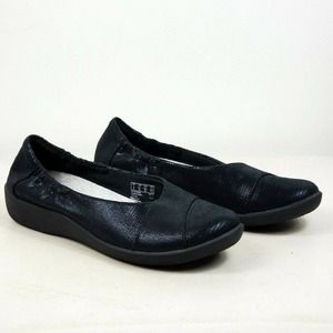 Clarks Cloud Steppers Shimmer Loafer Flats Slip On